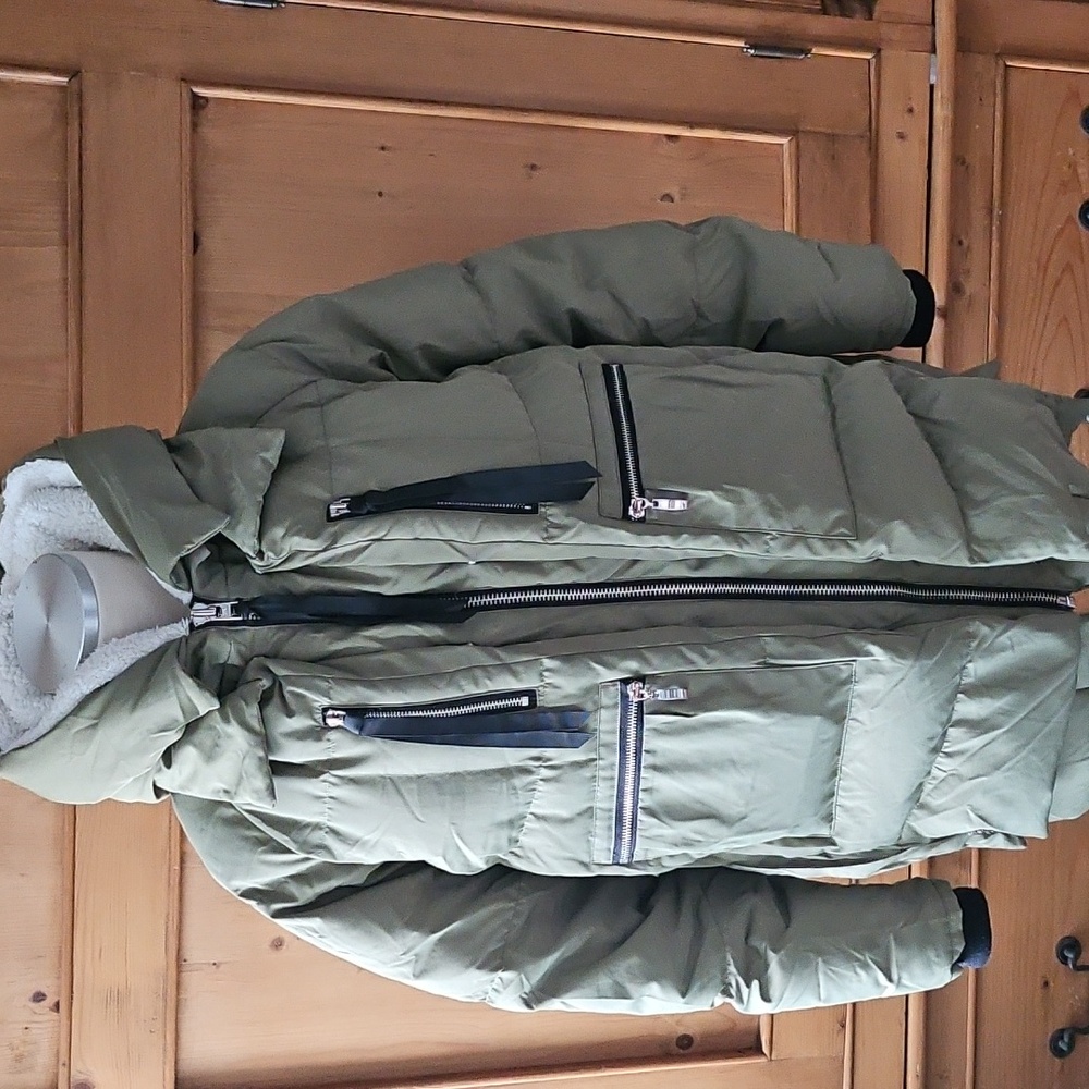 OROLAY Thickened Down Jacket Coat Green Size XS - Picture 5 of 7
